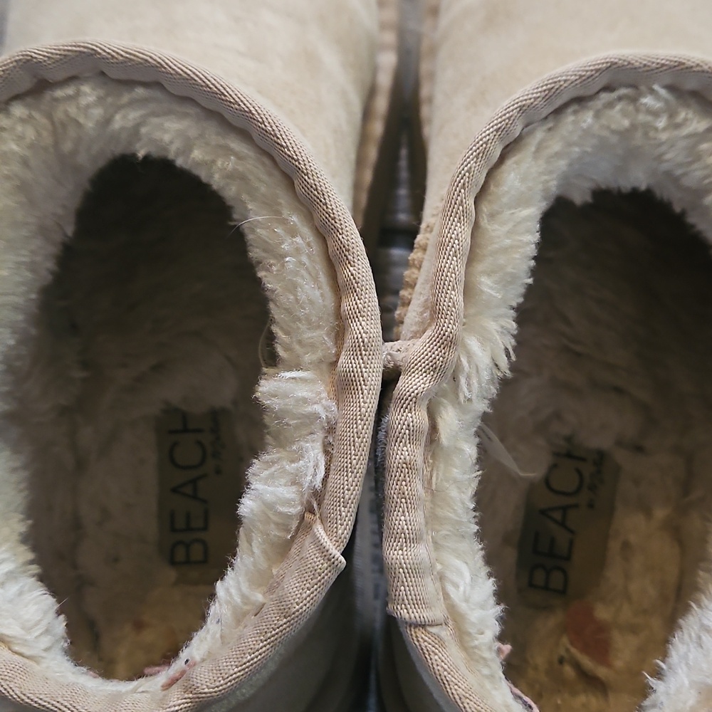 Beach Brand Plush Faux-Shearling Ankle Boots - Cream - Picture 2 of 5